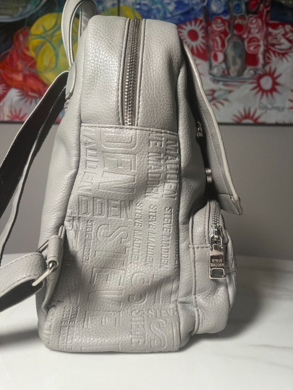Steve Madden Embossed Logo Backpack Purse – NWOT - Picture 5 of 11